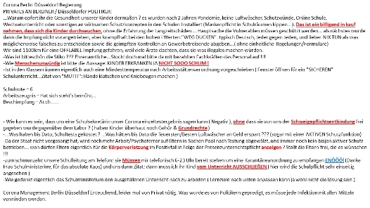 Corona Managment D�sseldorf Berlin, Test Terror f�r Schulkinder